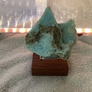 Crystal Natural raw Aragonite aqua blue teal white Caribbean calcite bubbly